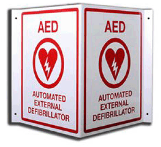 First Voice® 3D AED Wall Sign (Metal)