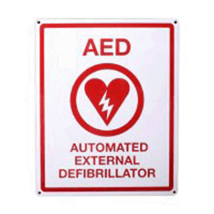 First Voice® Flat AED Wall Sign (Metal)