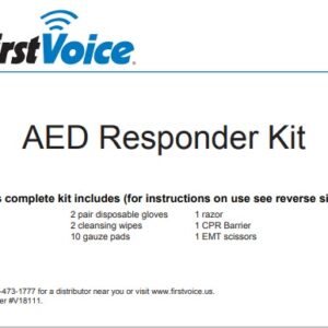 First Voice® CPR/AED Responder Kit with HCP CPR Mask in Tamper Evident Resealable Poly-Bag
