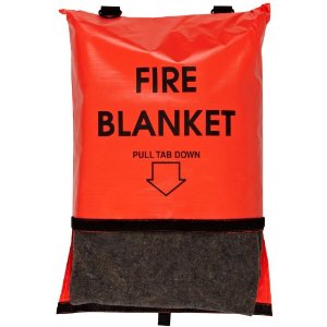 First Voice® Bright Orange Fire Blanket & Bag with Velcro Closure