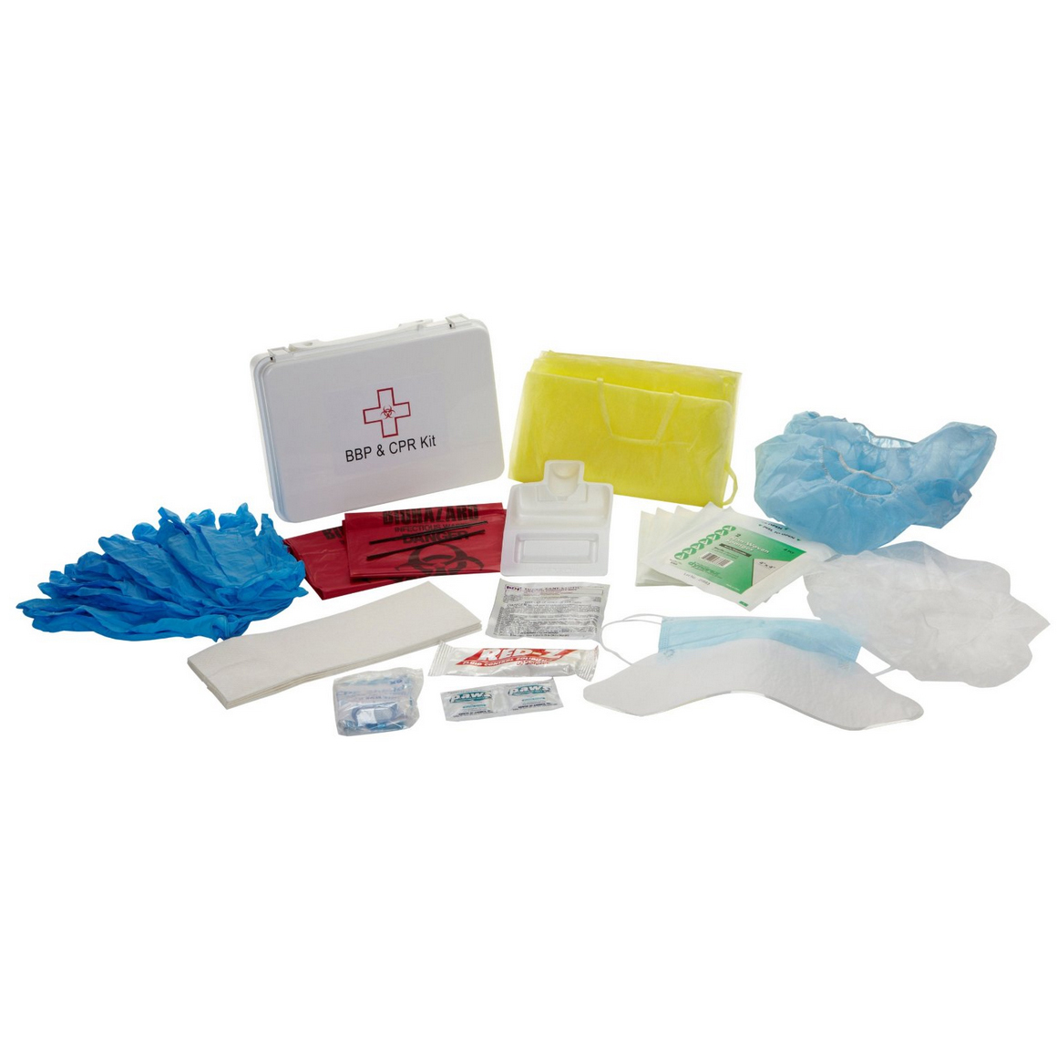 First Voice® Deluxe Wall Mounted Bloodborne Pathogen Cleanup Kit with CPR Kit (10 ppl)