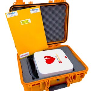 LIFEPAK® CR2 Cellular Full-Auto AED with Handle in Rugged Case & Medical Direction (English/Spanish)