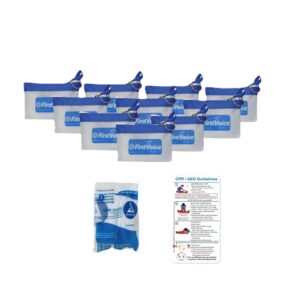 First Voice® CPR Pouch Kit w/Keychain with CPR Barrier (10 Pk)