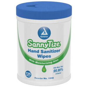 First Voice® Hand Sanitizer Wipes with Moisturizing Aloe; 5.9" x 7.5" (Canister with 135 wipes)
