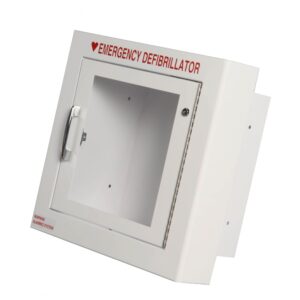 First Voice® Small Semi-Recessed Mounted AED Cabinet with Alarm