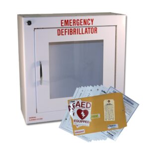 First Voice® Surface Mounted Metal Cabinet with Alarm & Strobe & AED Compliance Package