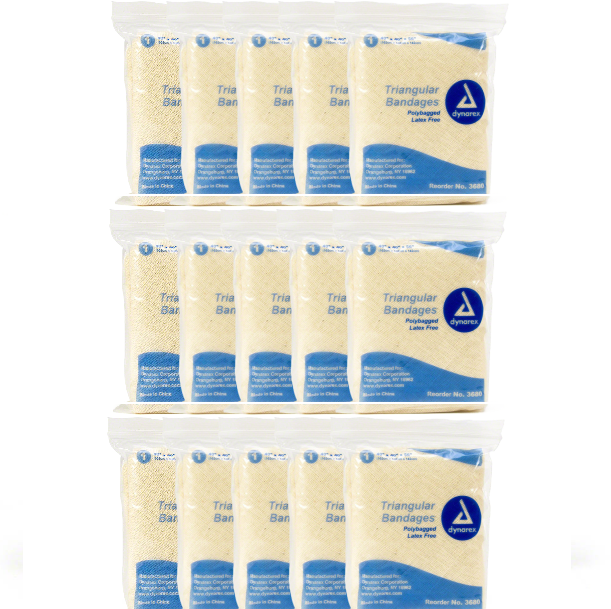 First Voice® Non-Latex Triangular Bandage with Safety Pin, 40" x 40" (15 Pk)
