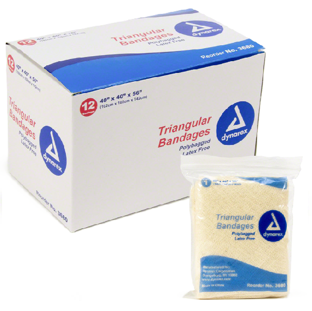 First Voice® Non-Latex Triangular Bandage with Safety Pin, 40" x 40" (15 Pk) - Image 2