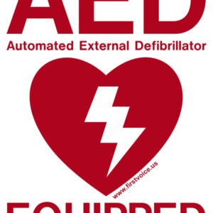 First Voice® AED Equipped Window/Door Sticker, Indoor Only (10 Pk)