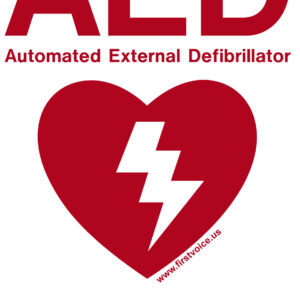 First Voice® AED Equipped Window/Door Sticker, Vinyl Weatherproof (10 Pk)