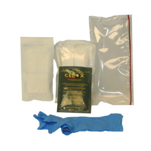First Voice® Personal Major Bleeding Kit with Clotting Agent; 1 hemostat, 1 pr gloves, 1 ABD pad, 1 trauma dressing