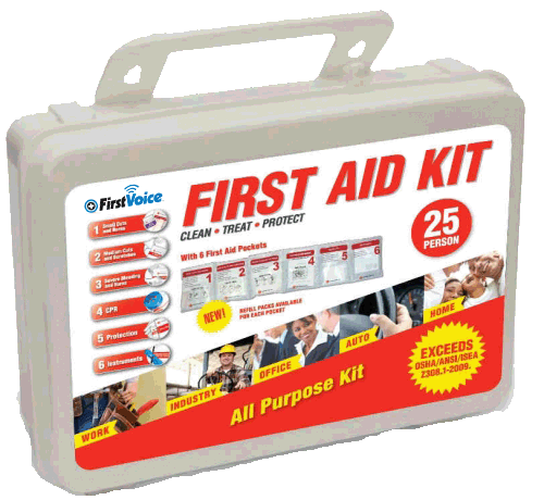 First Voice® 25 Person Basic ANSI Compliant First Aid Kit