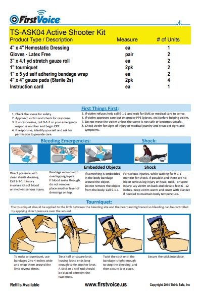First Voice® Active Shooter Trauma Kit in Polybag (1 person) - Image 2