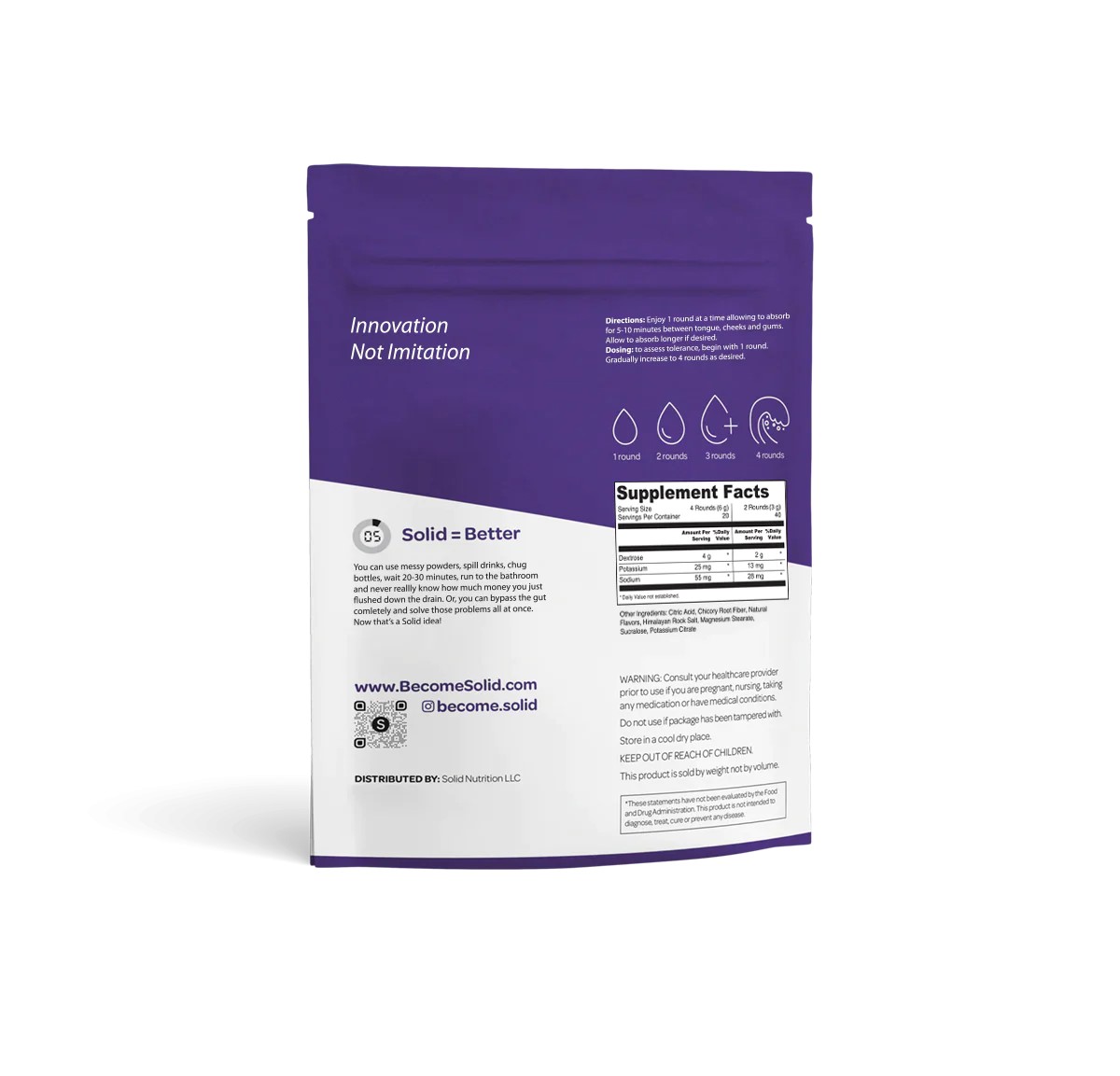 SOLID.H® Solid Hydration Electrolyte Tablets, Grape - Image 2