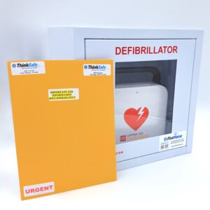 LIFEPAK® CR2 Wifi Full-Auto AED with Handle in Alarmed Cabinet & Medical Direction (English/Spanish)