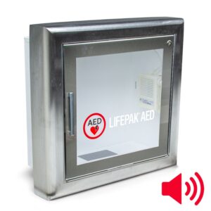 Stryker® Semi-Recessed AED Cabinet with Audible Alarm (Stainless)