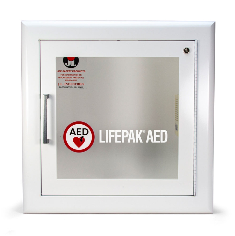 Stryker® Semi-Recessed AED Cabinet with Audible Alarm (White)