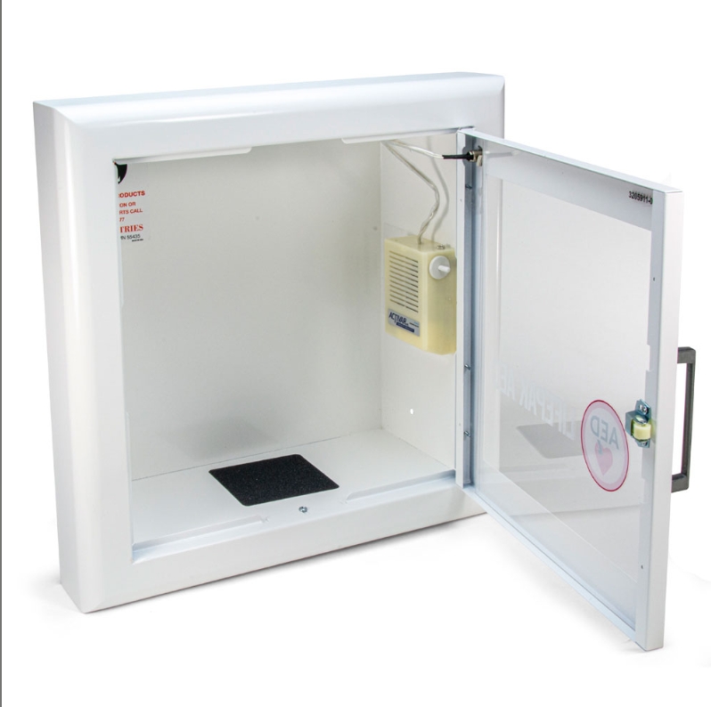 Stryker® Semi-Recessed AED Cabinet with Audible Alarm (White) - Image 3