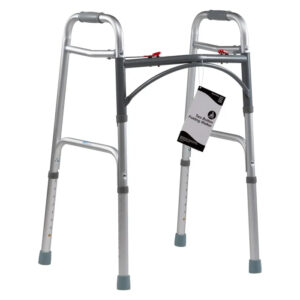 Dynarex Adult Two Button Folding Walker, 300lb Capacity