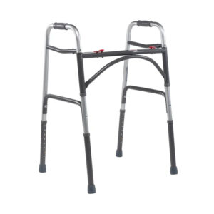 Dynarex Bari+Max™ Dual Release Folding Walker without Wheels, Adult, 500lb Capacity