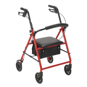 Dynarex DynaGo™ Advantage Rollator, 300lb Capacity, Red