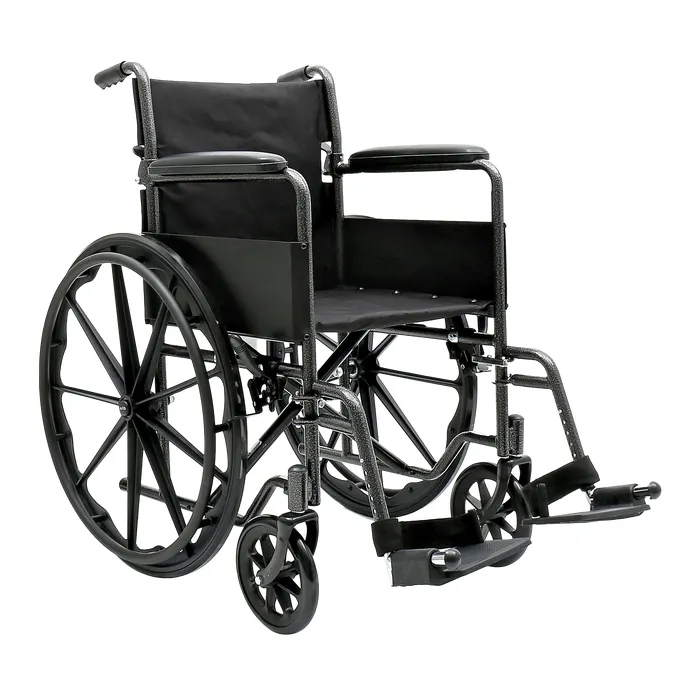 Dynarex DynaRide™ S1 Wheelchair (18"×16" Seat with Fixed Full Arm), 250lb Capacity, Silver/Black