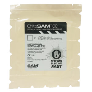 Chitosam Single Ply Hemostatic Dressing 4x4