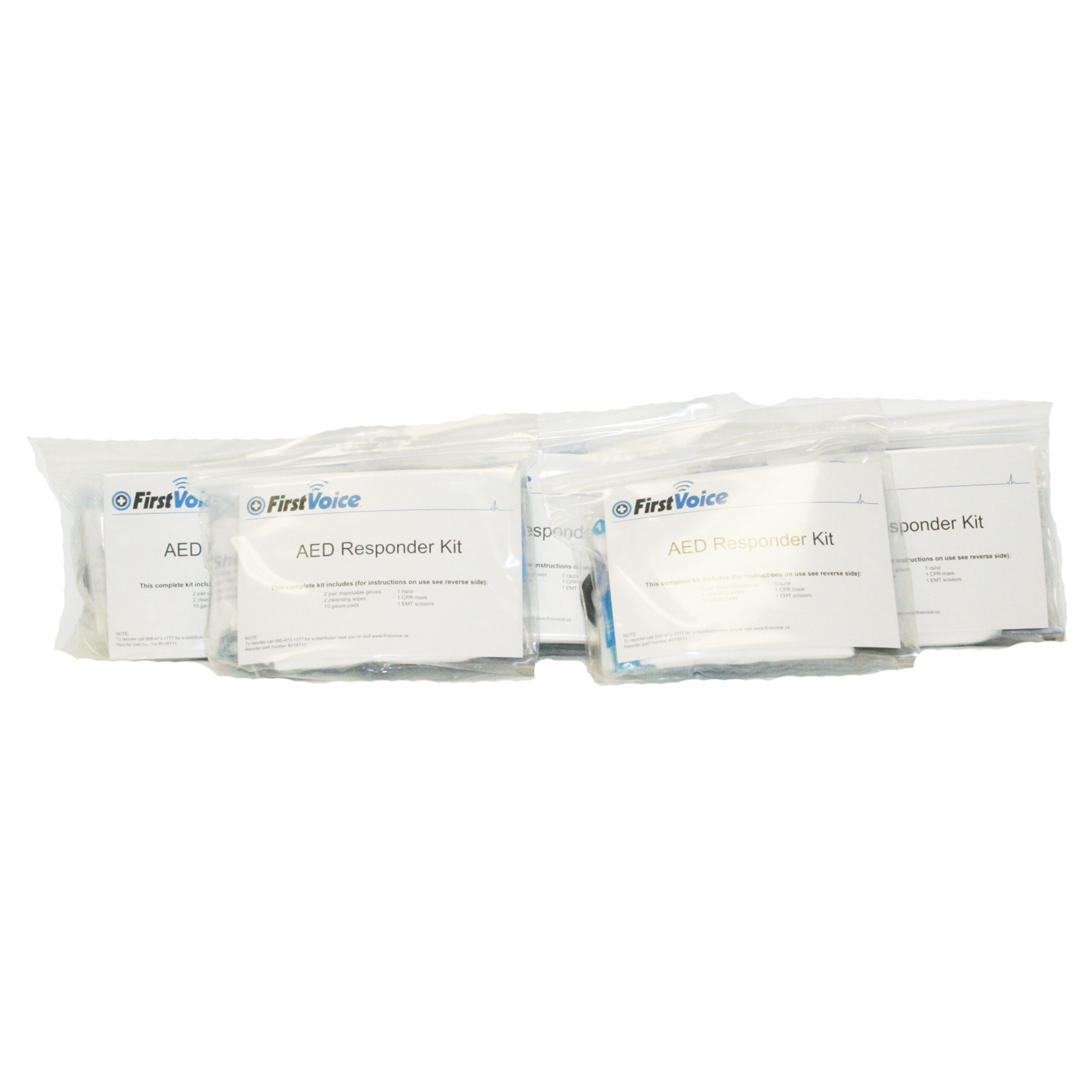 First Voice® Basic AED Responder Kit in Tamper Evident Resealable Poly-Bag (5pk)
