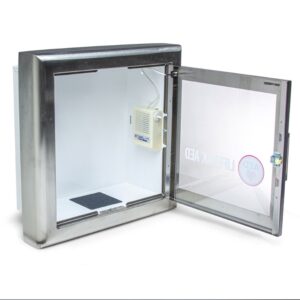 Stryker® Semi-Recessed AED Cabinet with Audible Alarm (Stainless)