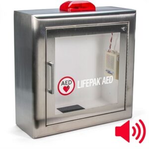 Stryker® Surface-Mount AED Cabinet with Strobe Light and Audible Alarm (Stainless)