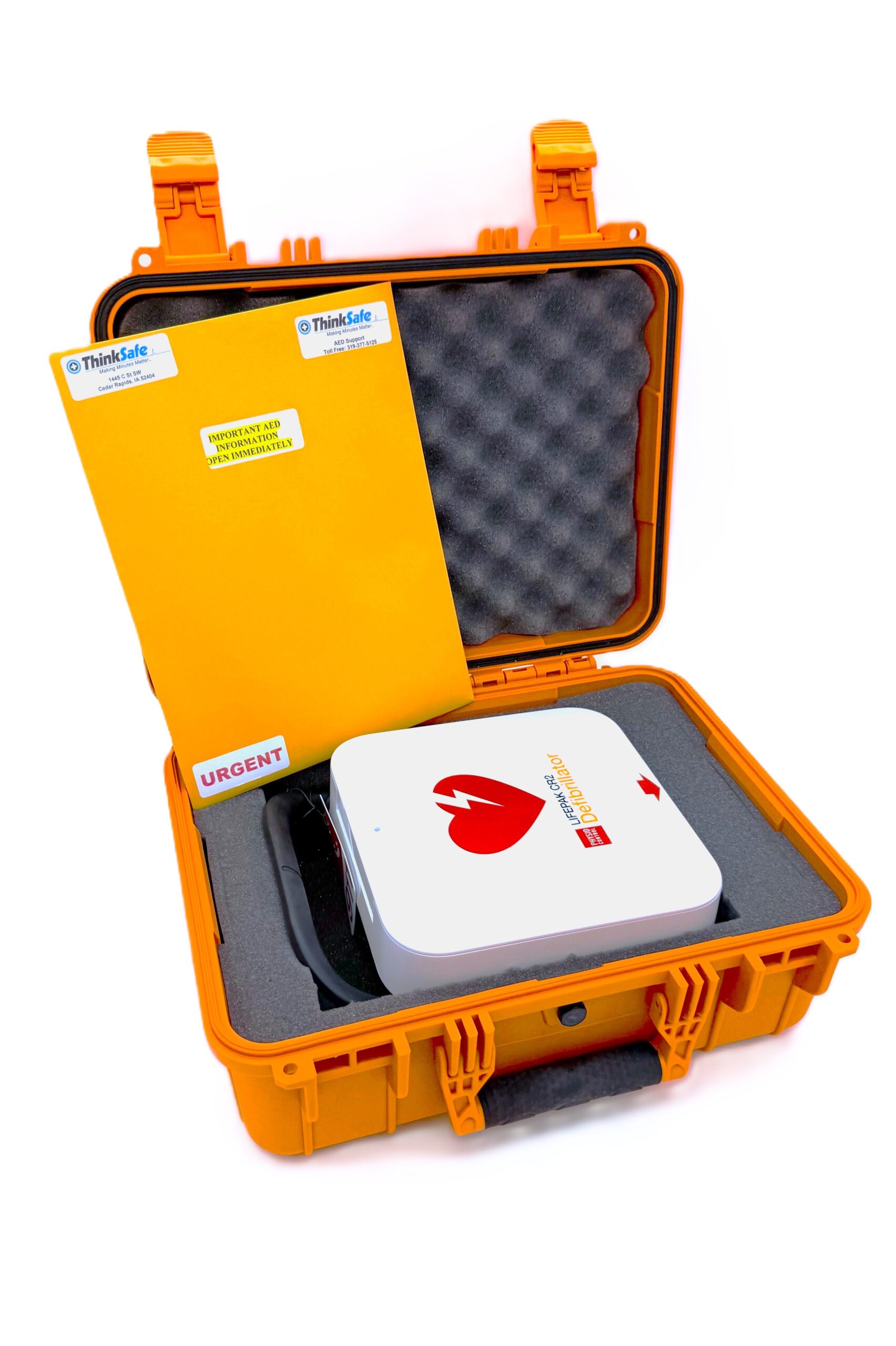 LIFEPAK® CR2 USB Full-Auto AED with Handle, Rugged Case & Medical Direction (English)