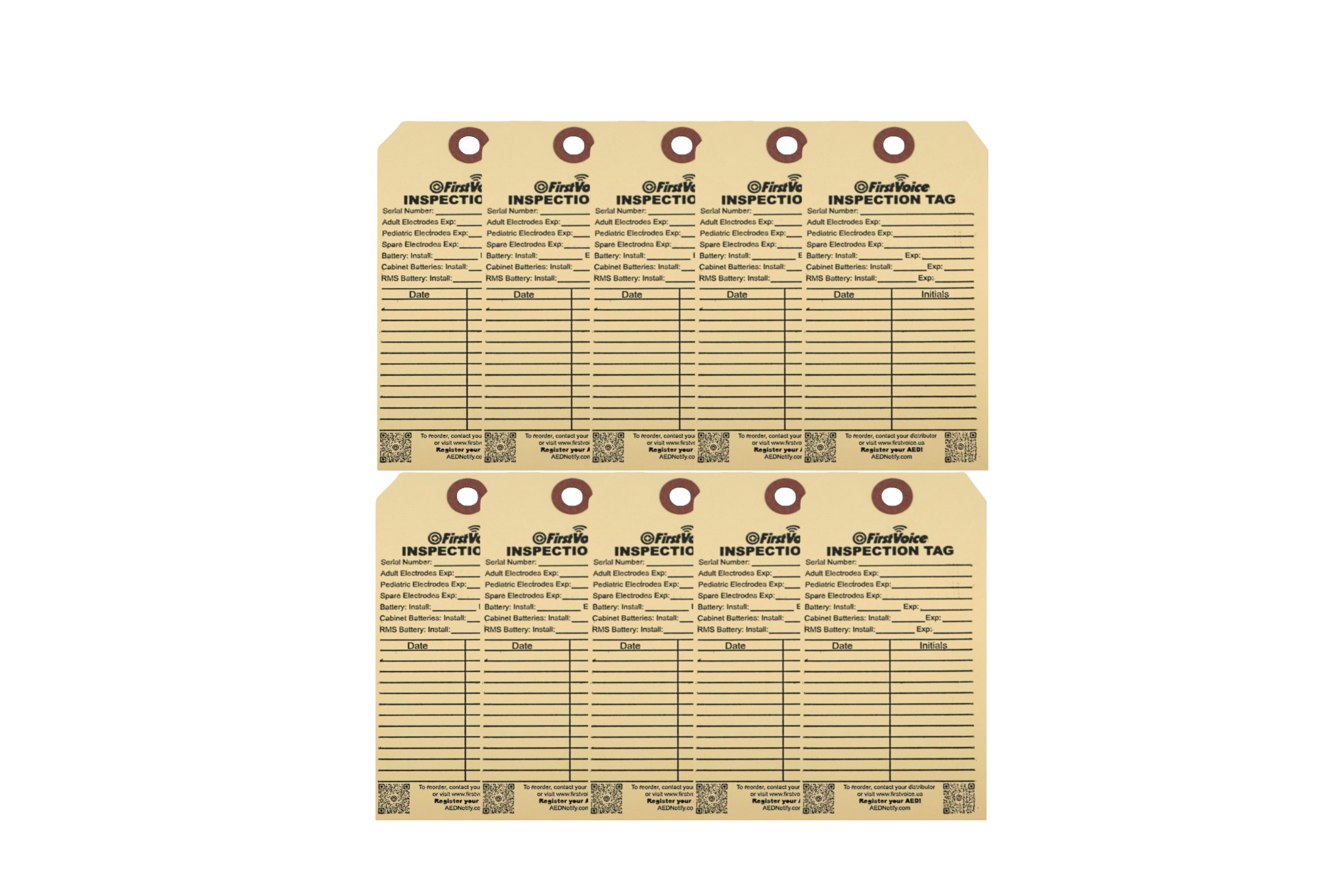 First Voice® AED Inspection Tag (10 Pk) - Image 3