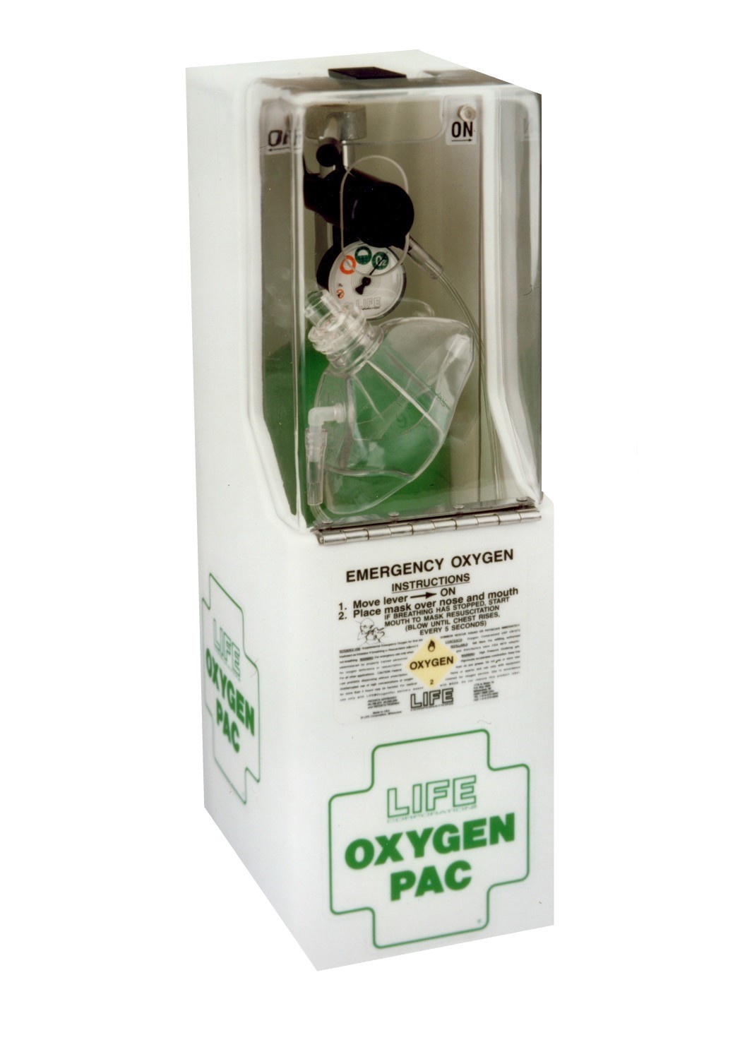 LIFE® OxygenPac® Wall Mounted Emergency Oxygen Unit, 90 Minutes with 6 LPM Fixed Flow