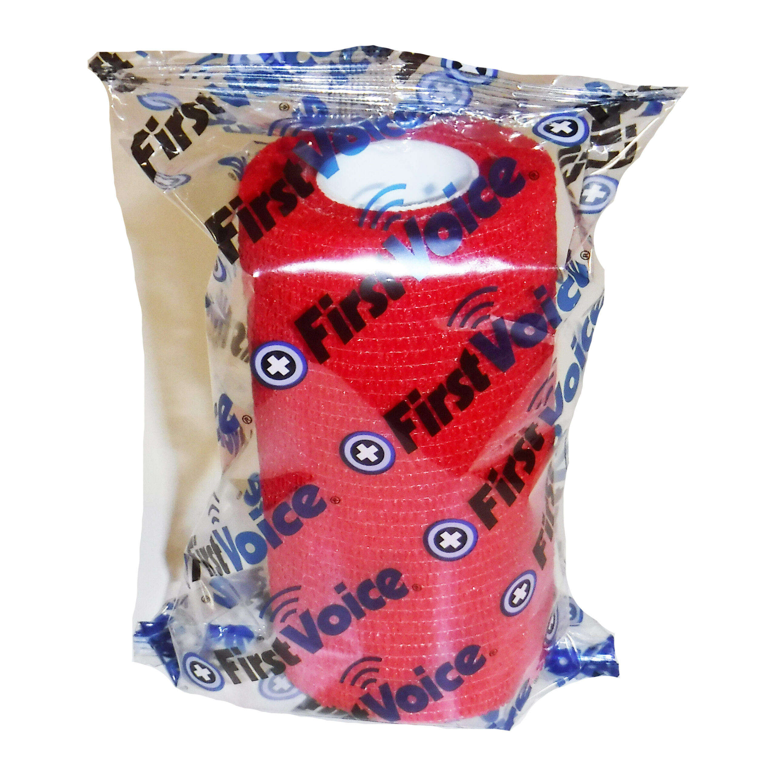 First Voice® Non-Latex Self-Adherent Wrap, 4" x 5 yds Red