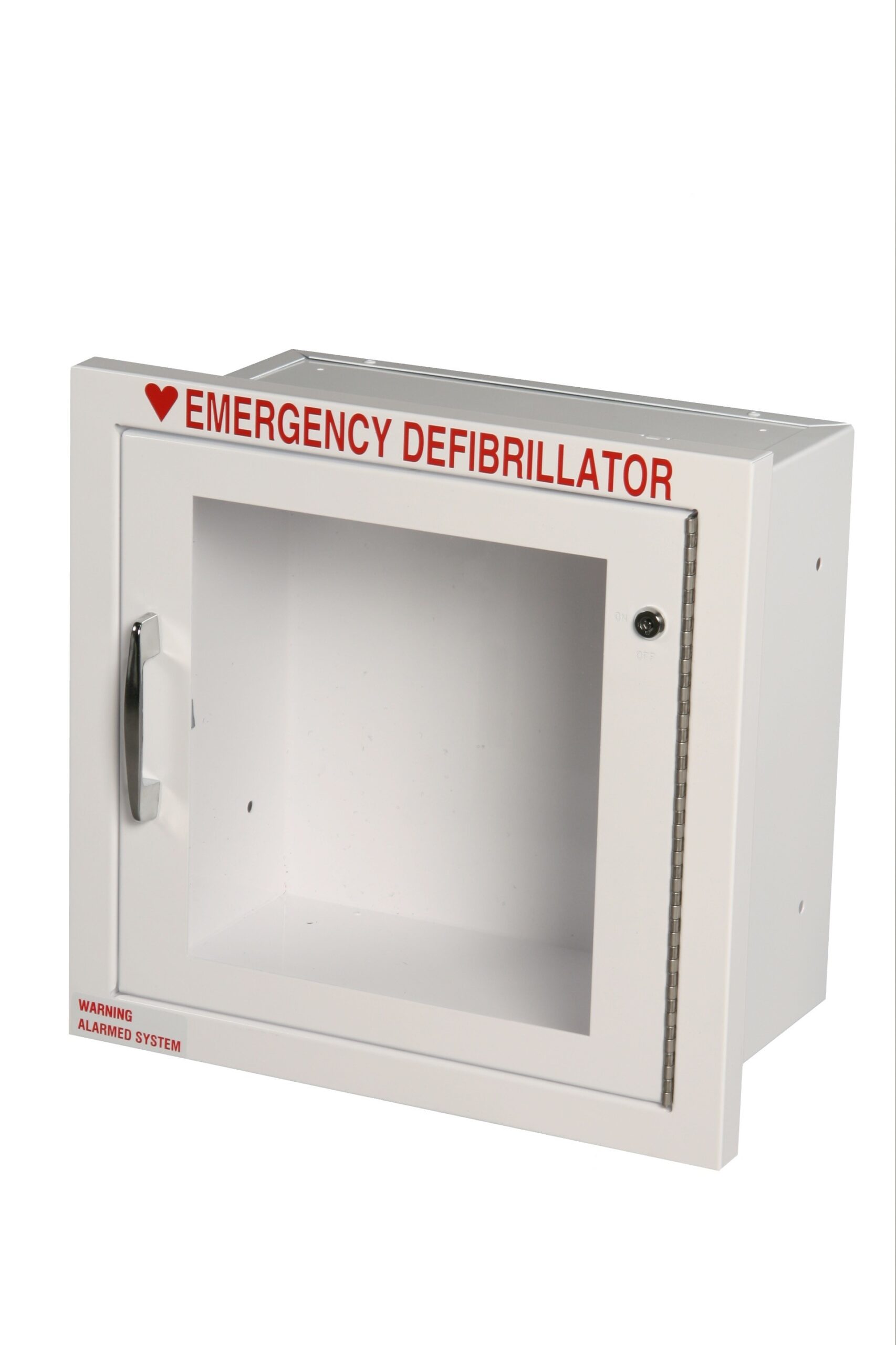 First Voice® Small Stainless Steel Fully Recessed AED Cabinet with Alarm