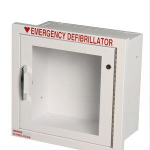 First Voice® Small Stainless Steel Fully Recessed AED Cabinet with Alarm