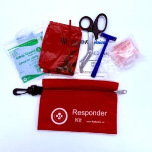 First Voice® Basic AED Responder Kit in Red Nylon Zipper Bag